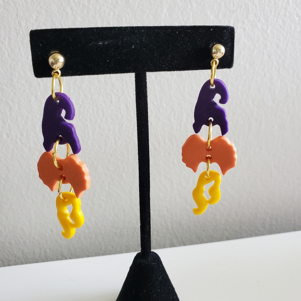 Hocus Pocus clay earrings